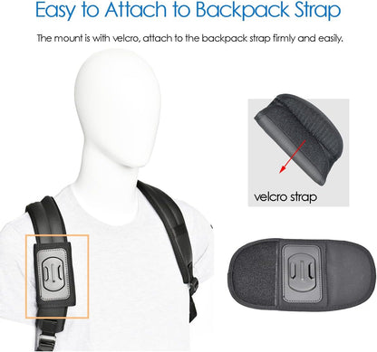 Fotoleey Backpack Mount for DJI Osmo Pocket 3 Compatible with Insta360 X3/X2/Ace Pro/Ace, GoPro Hero 12/11/10/9/8 Adjustable