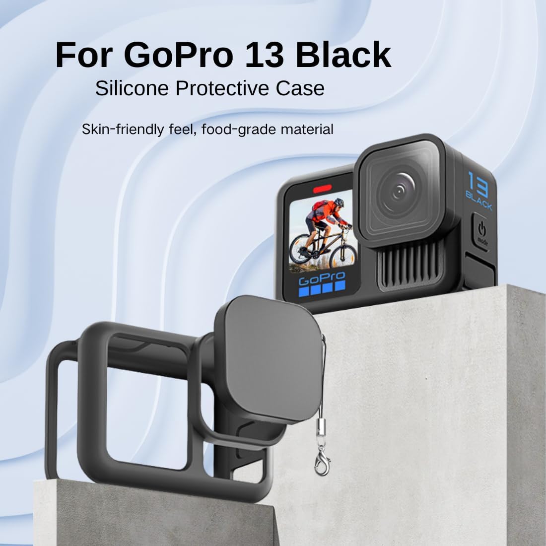 Protective Kit Silicone Case for GoPro Hero 13 Including Battery Cover, Screen Protector, Lens Protector, Lens Cap & Lanyard - Accessories for GoPro 13 Action Camera