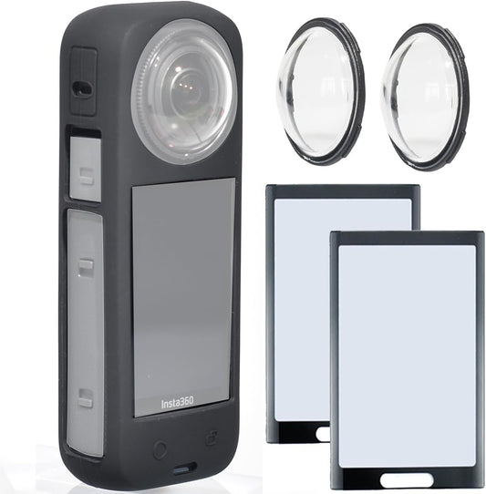 Fotoleey Standard Lens Guard for Insta360 X4 Includes Screen Protector Soft Case with Lens Cap