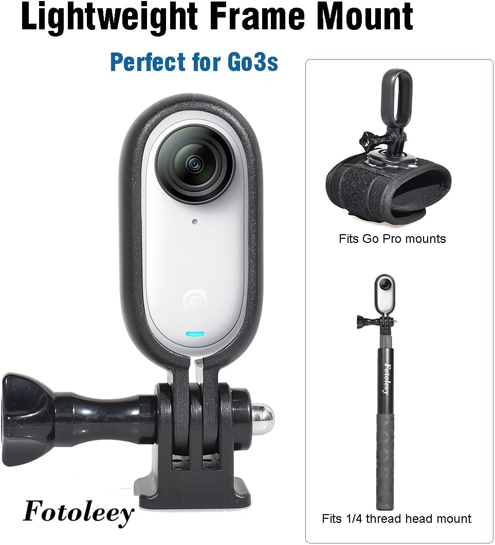 Fotoleey Quick Release Mount for Insta360 GO 3S, GO 3, with Frame Mount
