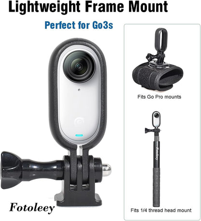 Fotoleey Quick Release Mount for Insta360 GO 3S, GO 3, with Frame Mount