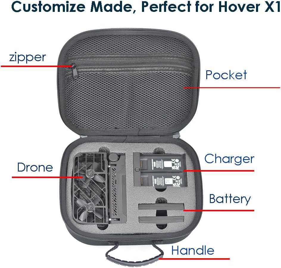 Fotoleey Carry Case Hard Shell Bag for HOVERAir X1 Drone