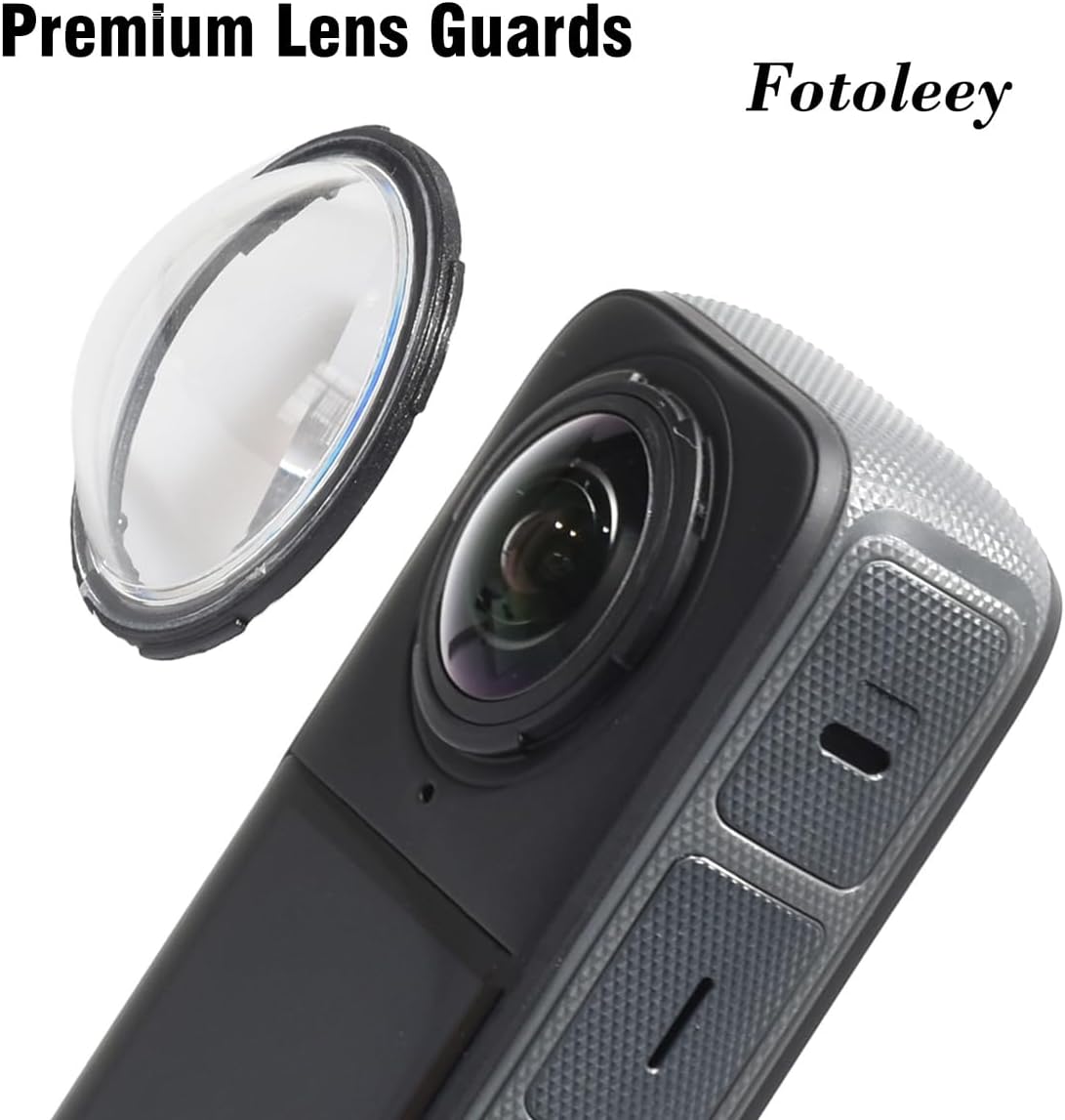 Fotoleey Glass Lens Guard for Insta360 X4 Including HD Screen Protector, Tempered Film, 9H Hardness