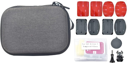 Hard Shell Carrying Case for DJI Osmo Action 4 - Includes Screen Protectors & Helmet Adhesive Mount
