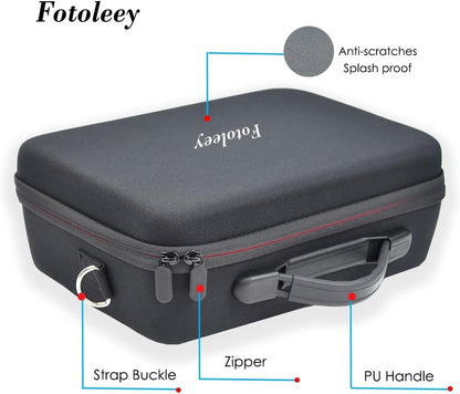 Fotoleey Travel Case for Insta360 X4, Hard Shell,Fits Waterproof Case & Selfie Stick, Includes Shoulder Strap, Handle & Pocket, Made of EVA Material, Good Protection