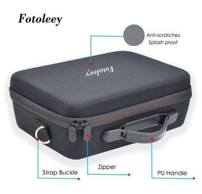 Fotoleey Carrying Case for Insta360 X4 Camera Fits Waterproof Case and Selfie Stick, with Should Strap & Handle & Pocket, EVA Material