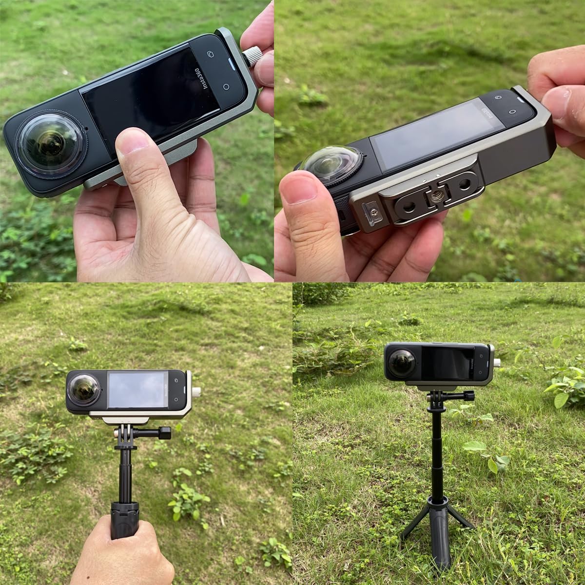 Fotoleey Horizontal Mount Metal Case for Insta360 X4, Aluminum Alloy Material