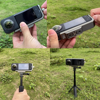 Fotoleey Horizontal Mount Metal Case for Insta360 X4, Aluminum Alloy Material