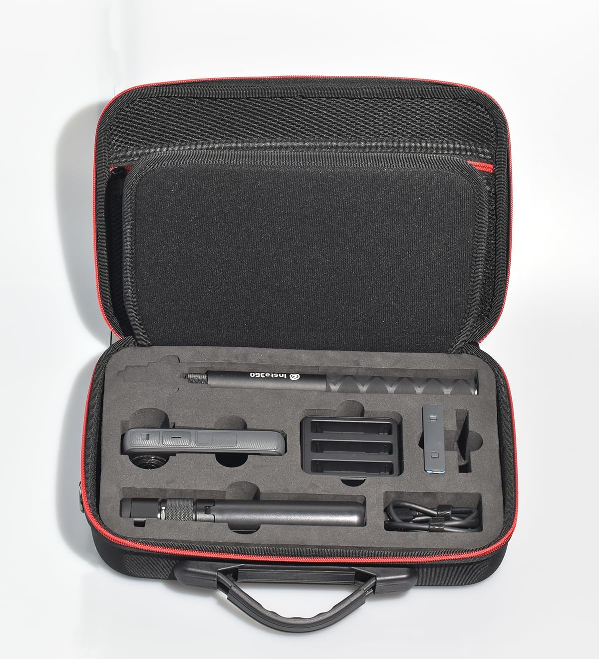 Carrying Case for Insta360 X4 Hard Shell Bag with Shoulder Strap, Fits Selfie Stick, Bullet Time Tripod Handle, Battery Charger