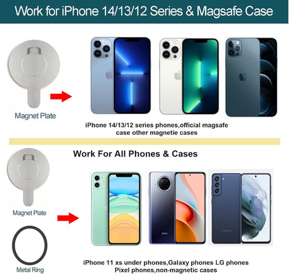 Fotoleey Smartphone Magnetic Mount Adapter for Insta360 Flow Pro/Flow - Magnetic Plate with Metal Ring, Compatible with iPhone 15-10, Sam Sung Galaxy A15, Motorola, OnePlus Nord