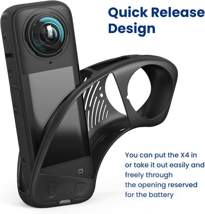 Fotoleey Silicone Case for Insta360 X4, Screen Protector for Insta 360 X4 Includes Lens Cap