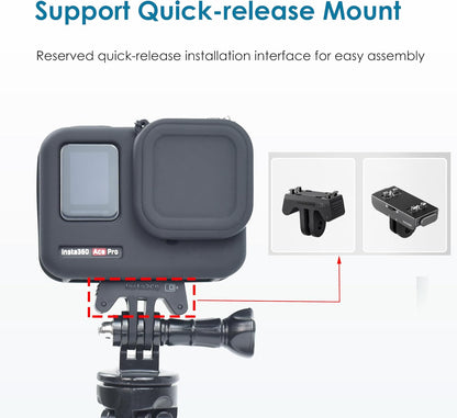 Fotoleey Silicone Case Screen Protector Lens Protector and Lens Cap for Insta360 ace pro