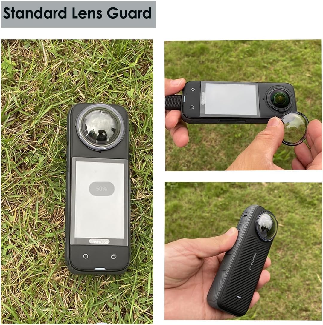Fotoleey Standard Lens Guard for Insta360 X4 Includes Screen Protector Soft Case with Lens Cap