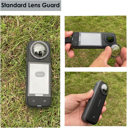 Fotoleey Standard Lens Guard for Insta360 X4 Includes Screen Protector Soft Case with Lens Cap