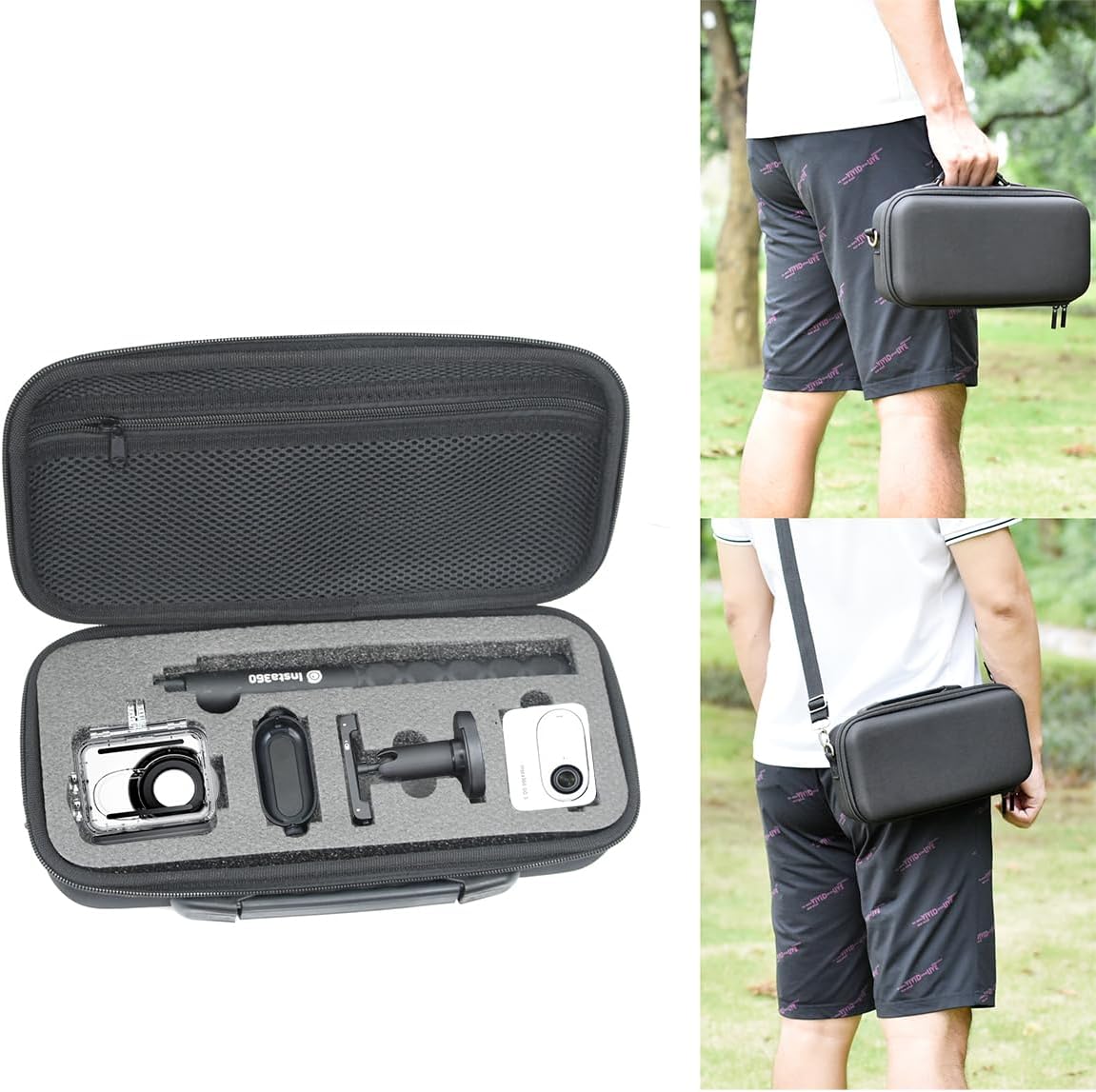 Fotoleey Hard Shell Case for Insta360 GO 3S, Go 3, Hard Shell Bag with Shoulder Strap