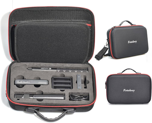 Carrying Case for Insta360 X4 Hard Shell Bag with Shoulder Strap, Fits Selfie Stick, Bullet Time Tripod Handle, Battery Charger