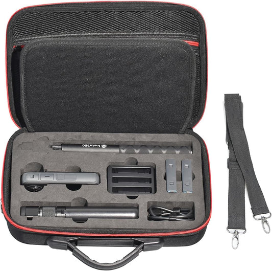 Fotoleey Insta360 X4 Travel Case, Hard Shell Camera-cases with Customized Protective Interior, Weatherproof Exterior, Shoulder Strap & Handle