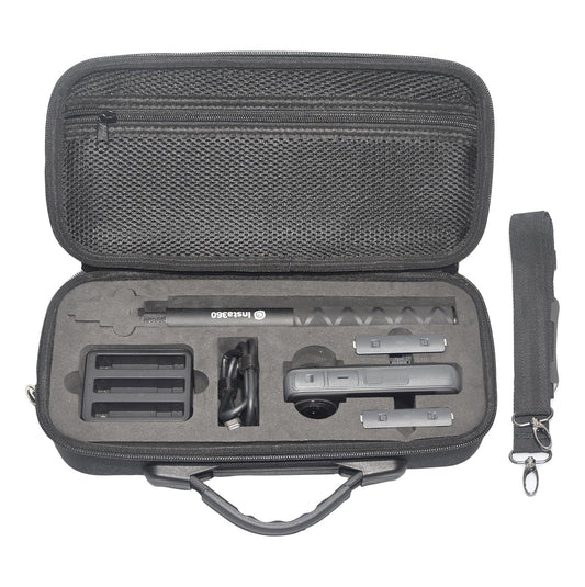 Fotoleey Carry Case for Insta360 X4 with Shoulder Strap, Handle, Nylon & EVA Material Hard Shell