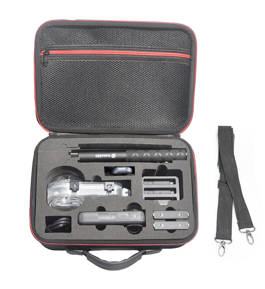 Fotoleey Carrying Case for Insta360 X4 Camera Fits Waterproof Case and Selfie Stick, with Should Strap & Handle & Pocket, EVA Material