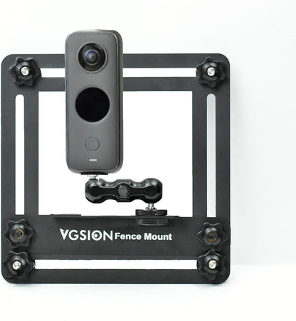 Camera Baseball Fence Mount for GoPro Hero 13, Mevo Start, Action Camera, Cell Phone, Ajustable, Secure Attachment,Support Recording While Charging Compatible with Insta360 X4, iPhone