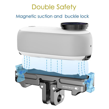 Fotoleey Magnetic Quick Release Mount for Insta360 Go 3 with Screen Protector and Lens Protector
