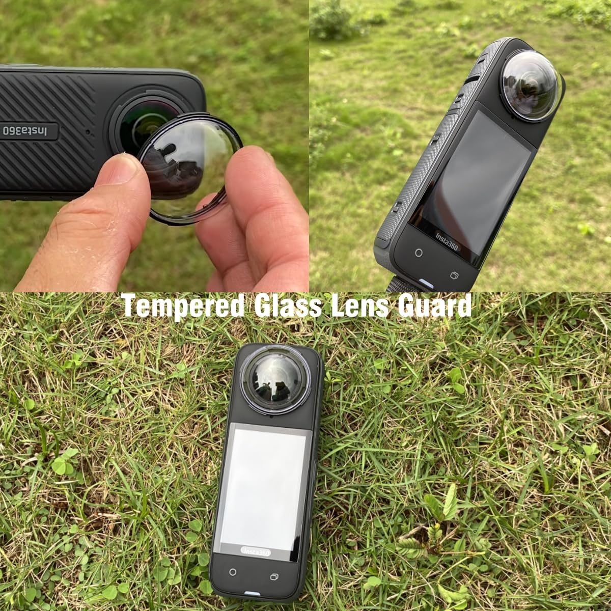 Fotoleey Glass Lens Guard for Insta360 X4 Including HD Screen Protector, Tempered Film, 9H Hardness