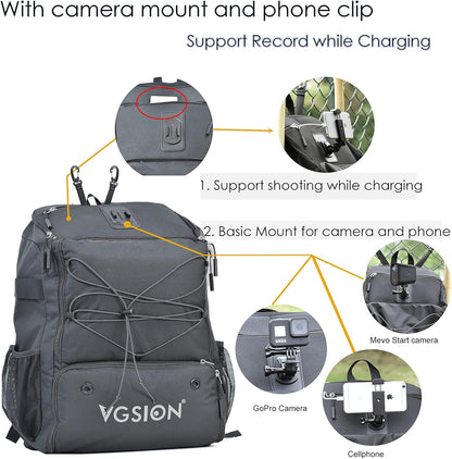 Multi-Functional Travel Backpack - Camera & Phone Holder for Adults & Youth