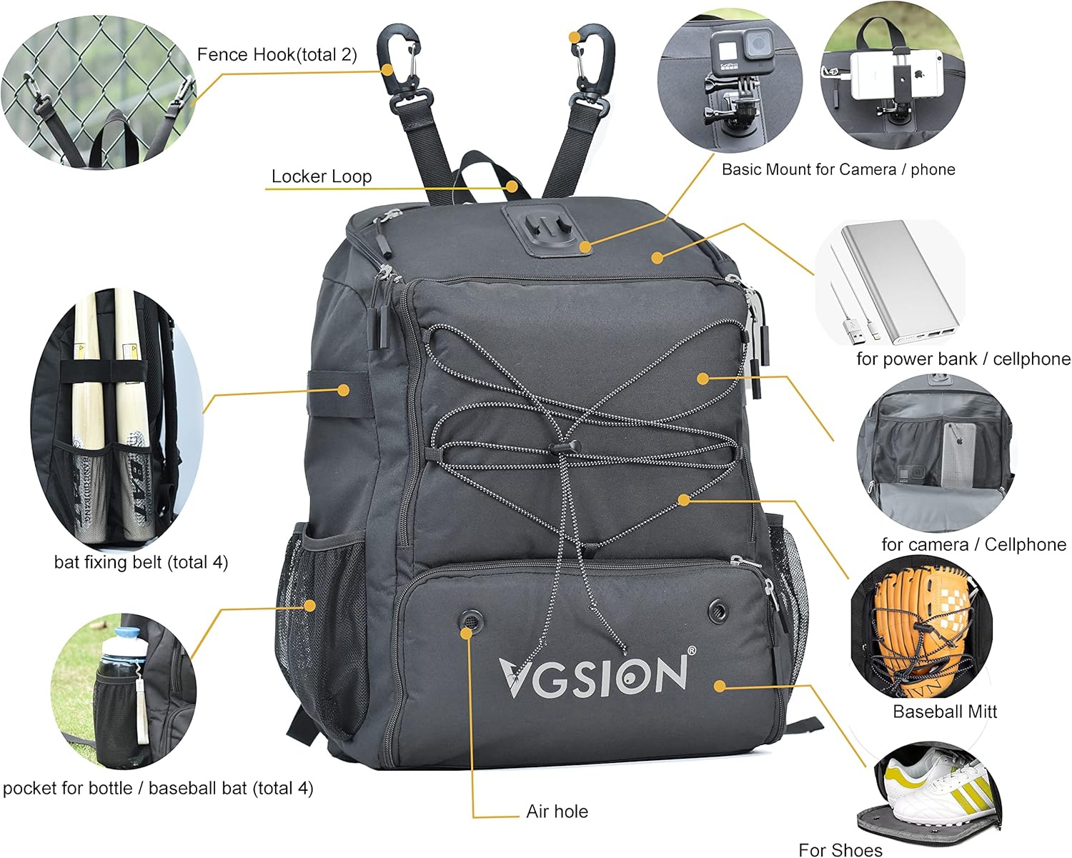 Multi-Functional Travel Backpack - Camera & Phone Holder for Adults & Youth